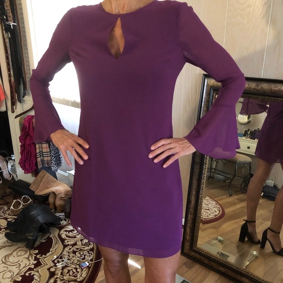 VENUS Dresses & Skirts - Venus Purple Chiffon Sheath Dress